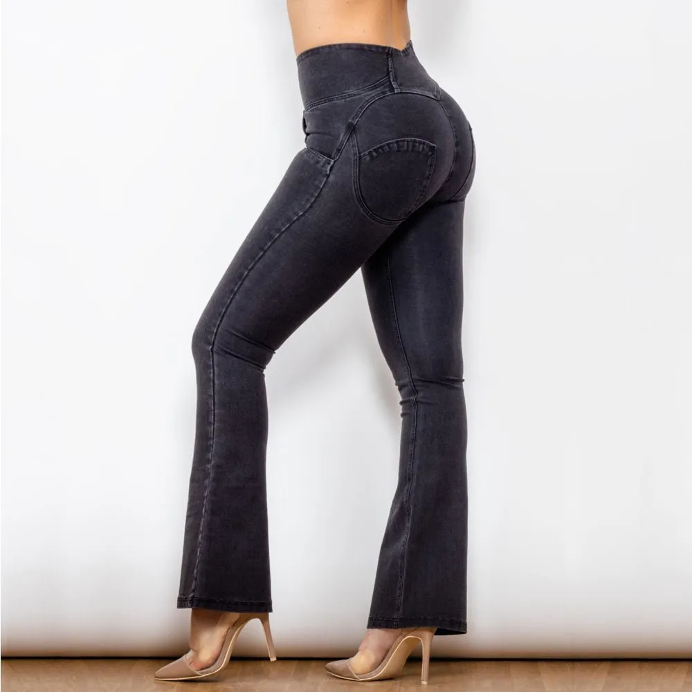 Melody Shaping Pant High Waist Black Denim - Bootleg (Flare)