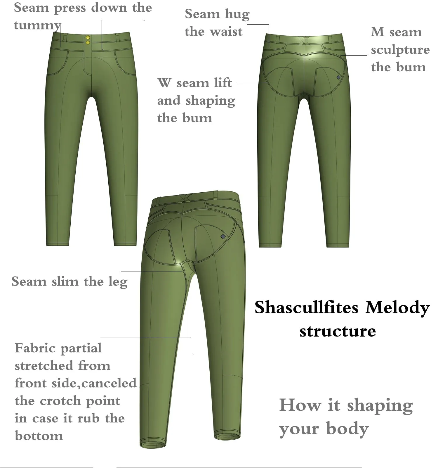Melody Shaping Pant High Waist Black Denim - Bootleg (Flare)