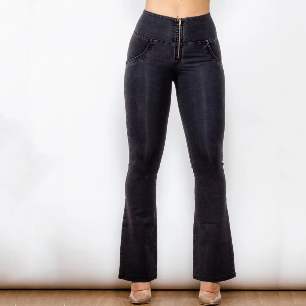 Melody Shaping Pant High Waist Black Denim - Bootleg (Flare)
