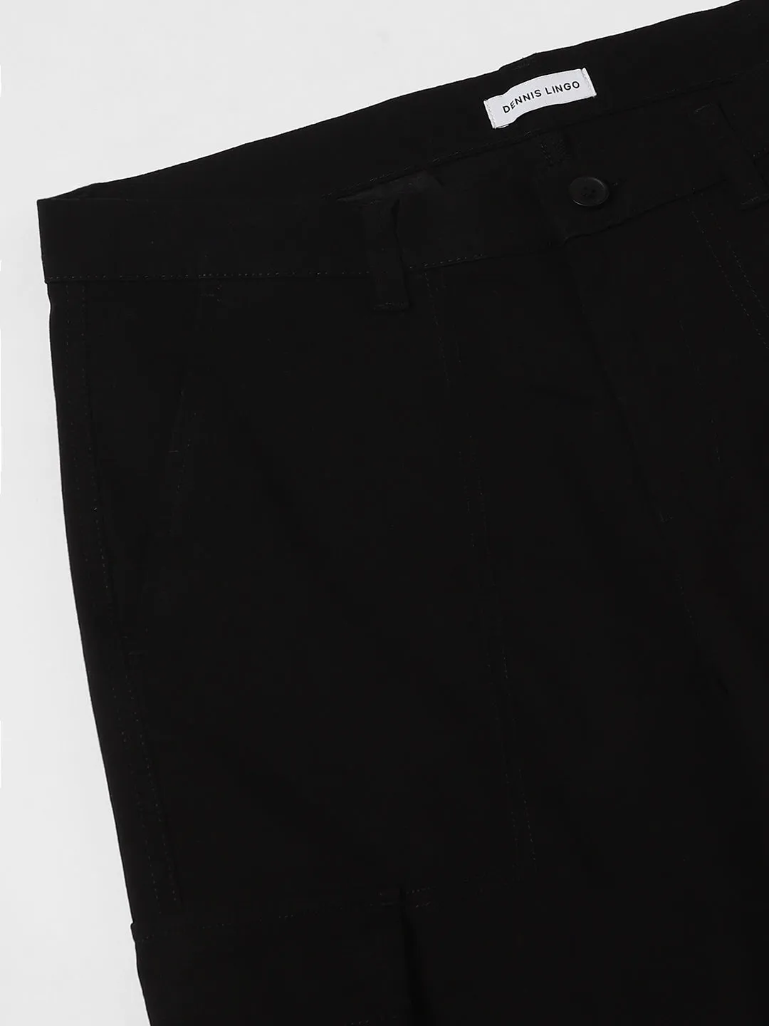 Men's Black with Button and fly Closure Cargo Trousers