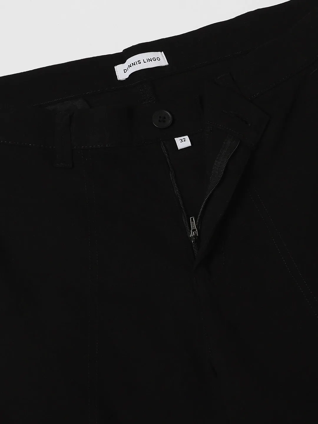 Men's Black with Button and fly Closure Cargo Trousers