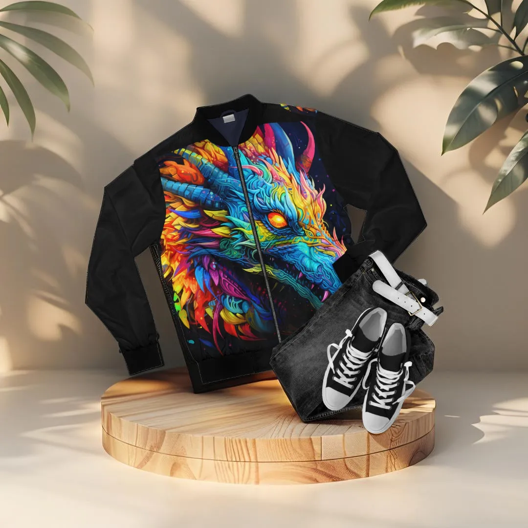 Men's Bomber Jacket  - Neon Dragon