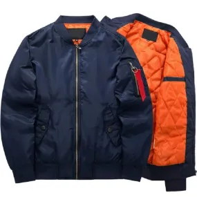 Men's Casual Zipper Baseball Jacket -Flight Pilot Bomber Jacket Overcoat