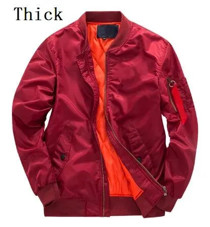 Men's Casual Zipper Baseball Jacket -Flight Pilot Bomber Jacket Overcoat