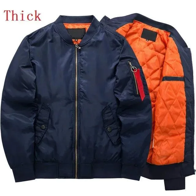 Men's Casual Zipper Baseball Jacket -Flight Pilot Bomber Jacket Overcoat