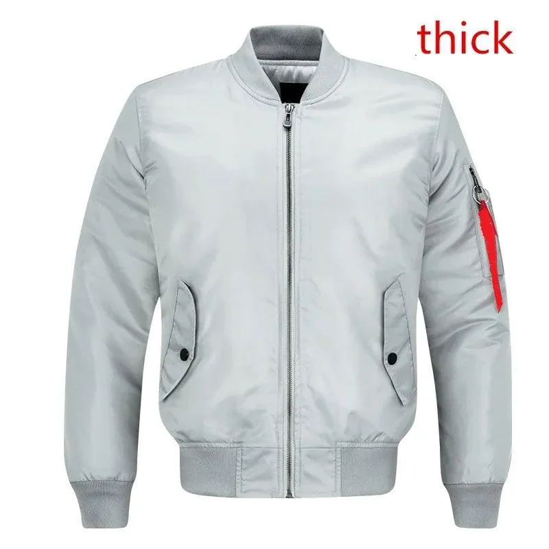 Men's Casual Zipper Baseball Jacket -Flight Pilot Bomber Jacket Overcoat