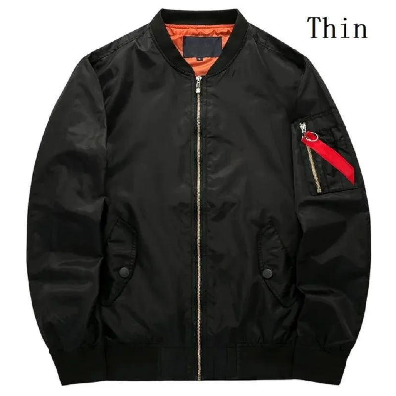 Men's Casual Zipper Baseball Jacket -Flight Pilot Bomber Jacket Overcoat