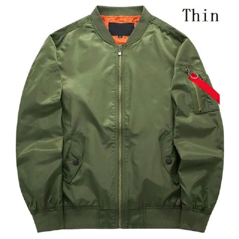 Men's Casual Zipper Baseball Jacket -Flight Pilot Bomber Jacket Overcoat