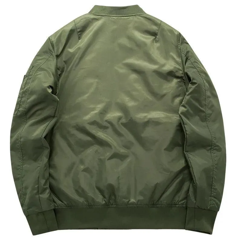 Men's Casual Zipper Baseball Jacket -Flight Pilot Bomber Jacket Overcoat