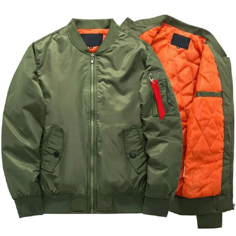 Men's Casual Zipper Baseball Jacket -Flight Pilot Bomber Jacket Overcoat