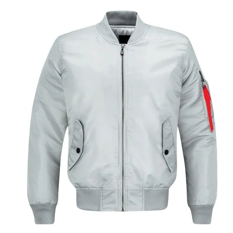Men's Casual Zipper Baseball Jacket -Flight Pilot Bomber Jacket Overcoat