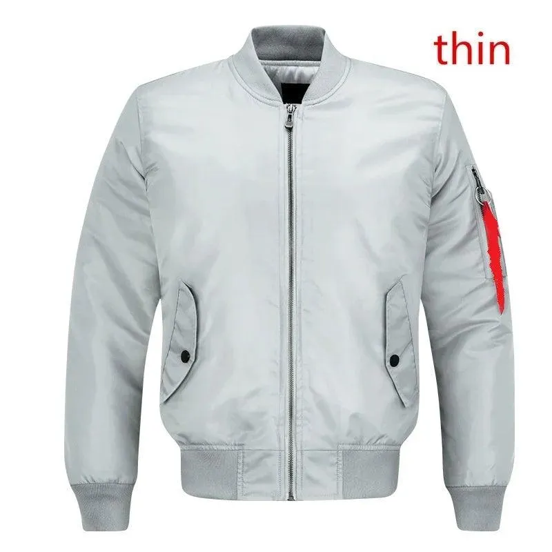 Men's Casual Zipper Baseball Jacket -Flight Pilot Bomber Jacket Overcoat