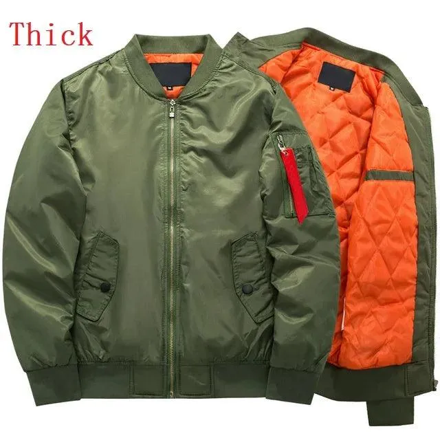 Men's Casual Zipper Baseball Jacket -Flight Pilot Bomber Jacket Overcoat