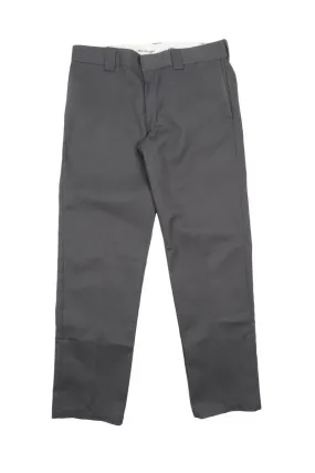 Men's DICKIES Grey Cotton Blend Slim Straight Pants Chino Work Trousers Size 36