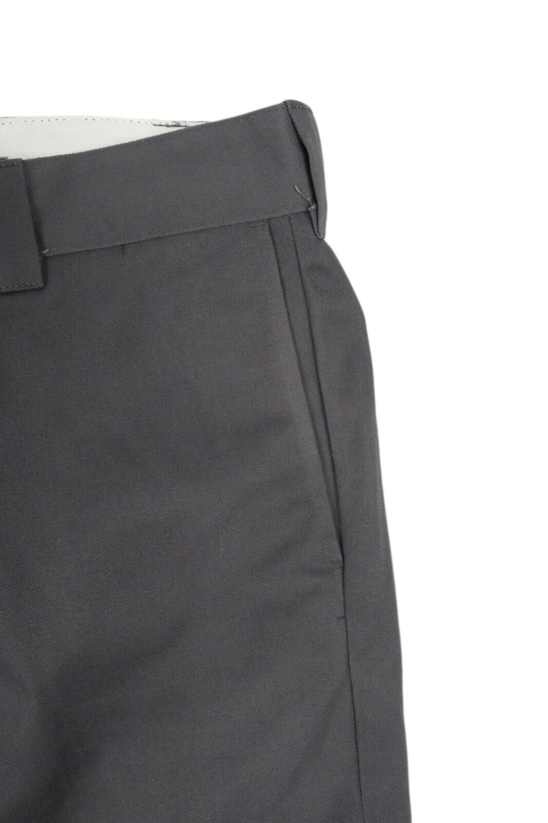 Men's DICKIES Grey Cotton Blend Slim Straight Pants Chino Work Trousers Size 36
