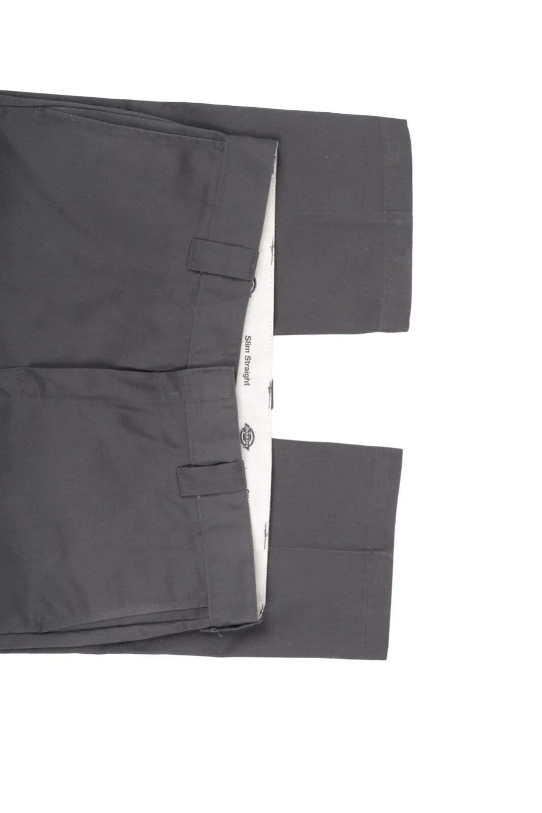 Men's DICKIES Grey Cotton Blend Slim Straight Pants Chino Work Trousers Size 36