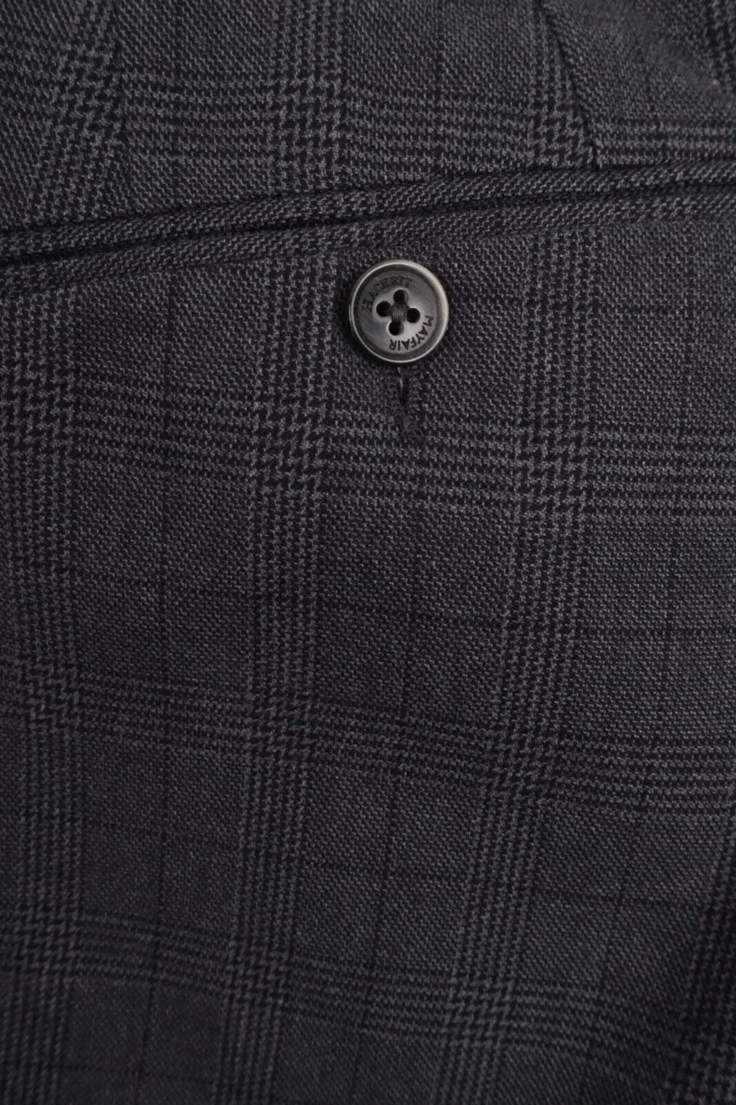 Men's HACKETT Mayfair Kensington Grey Check Chino Pants Size 34 / 50