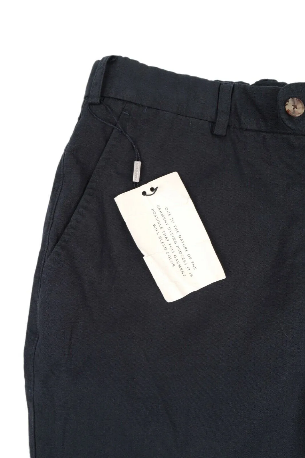 Men's SUITSUPPLY Navy Blue Cotton Linen Chino Pants Casual Trousers Size 50 / 34