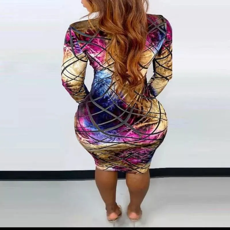 Mesmerize Printed Long Sleeve Dress