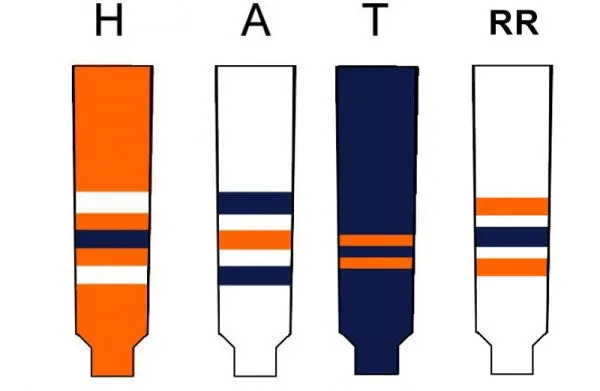 Modelline Edmonton Oilers Reverse Retro White Knit Ice Hockey Socks