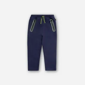 Navy Zipper Pocket Kid Jogger
