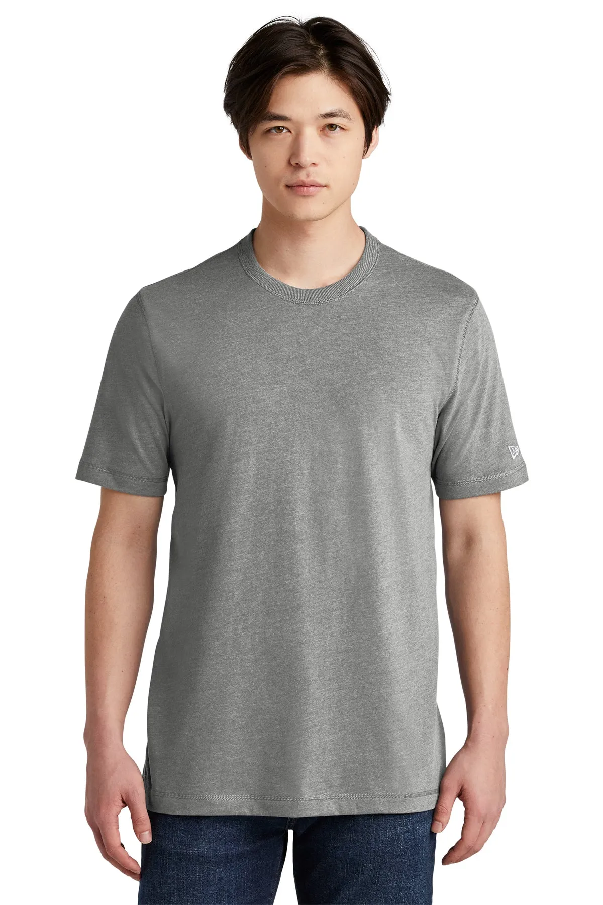 New Era Sueded Cotton Custom Printed Tee's, Shadow Grey heather