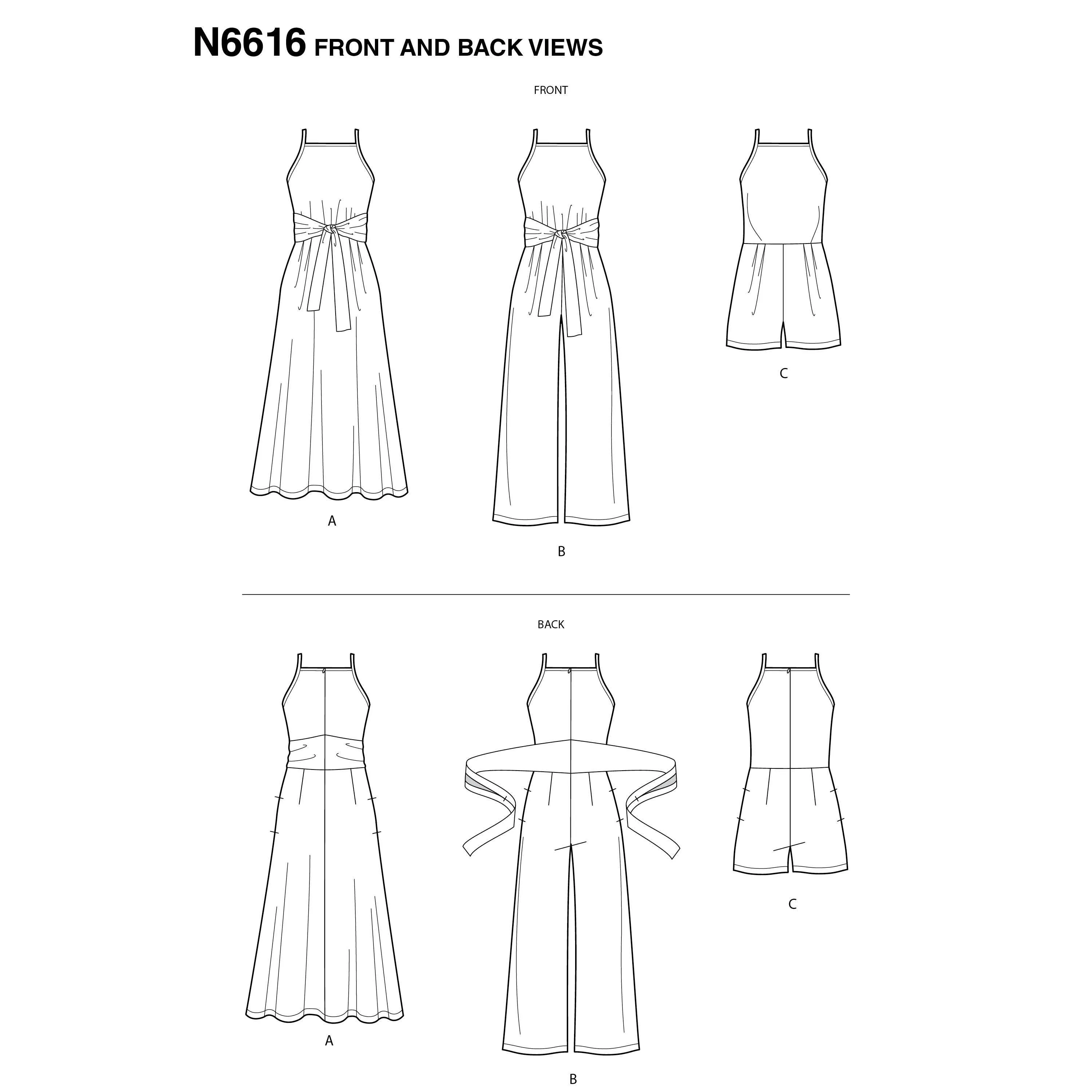 New Look Sewing Pattern 6616 Misses' Dress And Jumpsuit