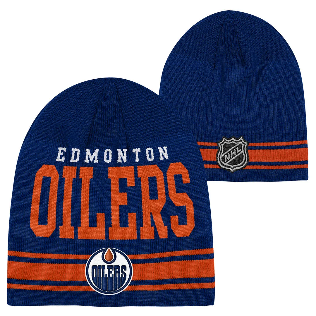 NHL Branded Youth Edmonton Oilers Retro Beanie Knit Toque