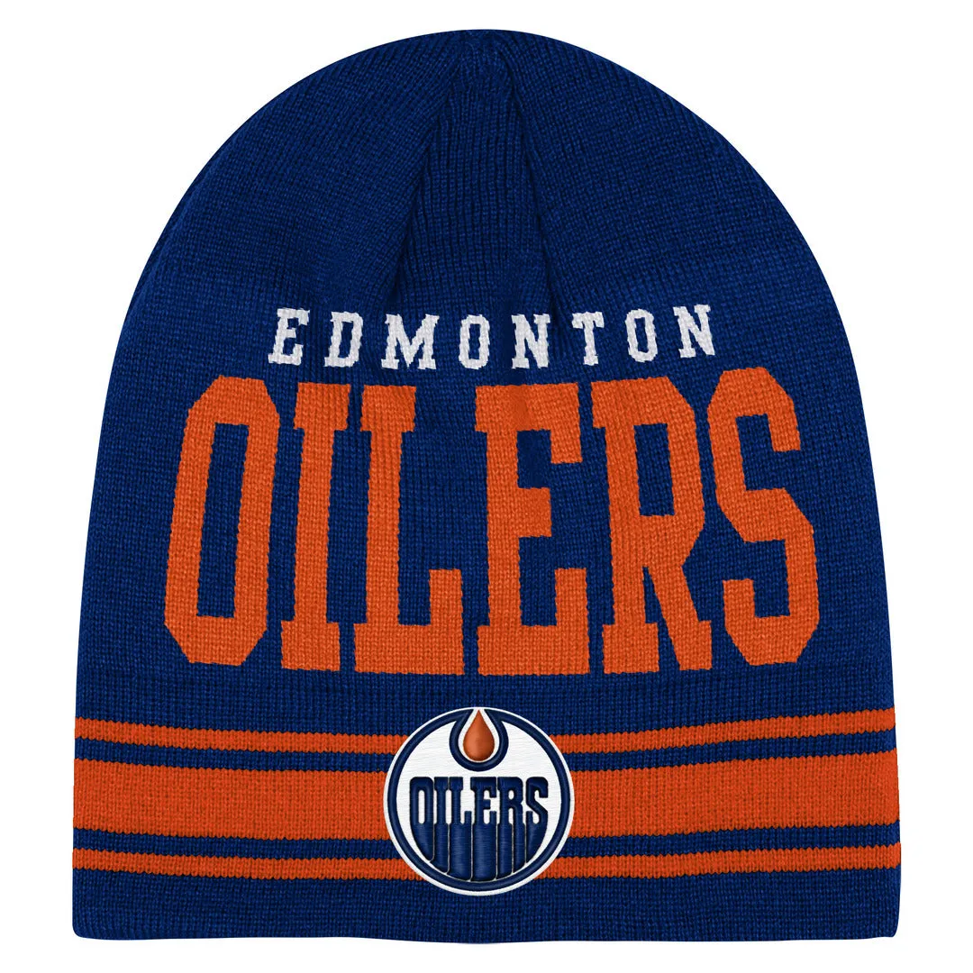 NHL Branded Youth Edmonton Oilers Retro Beanie Knit Toque