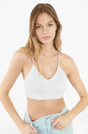 NIKIBIKI White Lace Embroidered Bralette