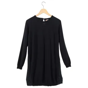 No 21 Numero Ventuno Black Wool Sweater Dress with Silk Back Inset - S