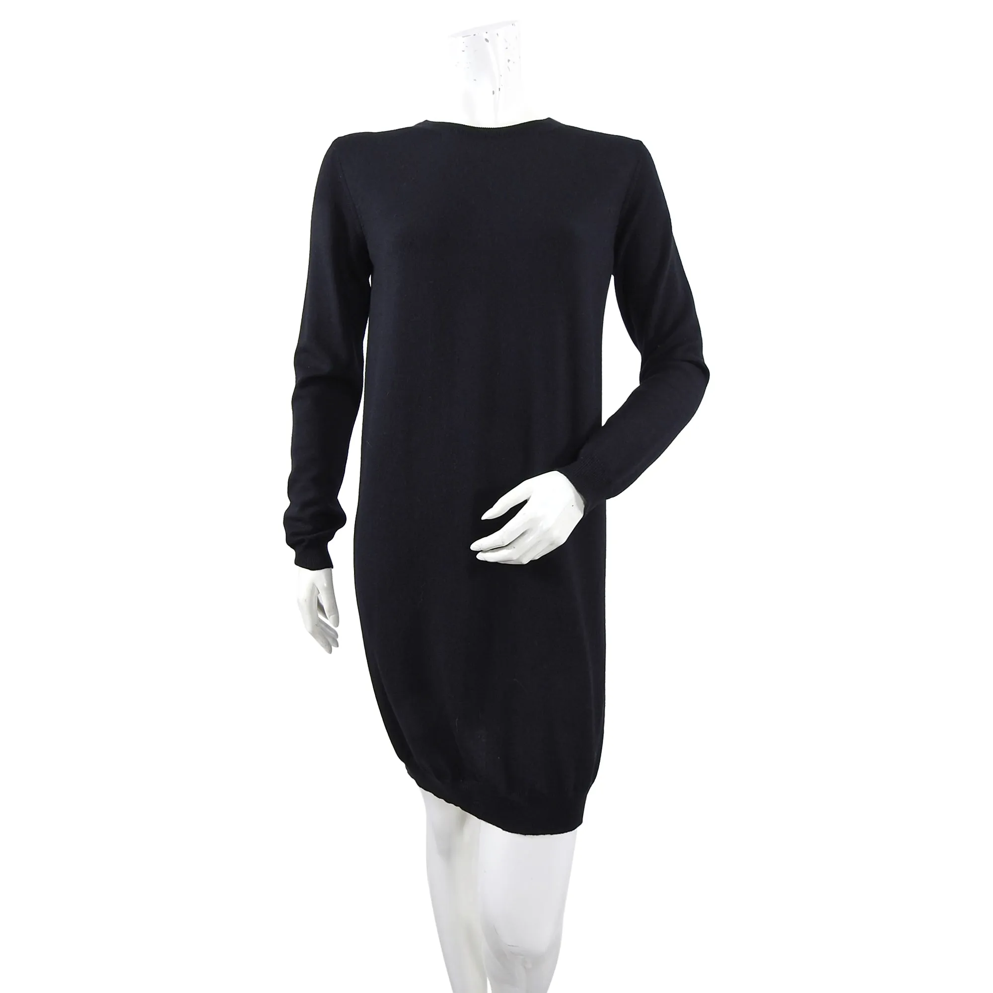 No 21 Numero Ventuno Black Wool Sweater Dress with Silk Back Inset - S