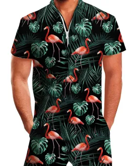 Not Hooded Printed Jumpsuit For Men's