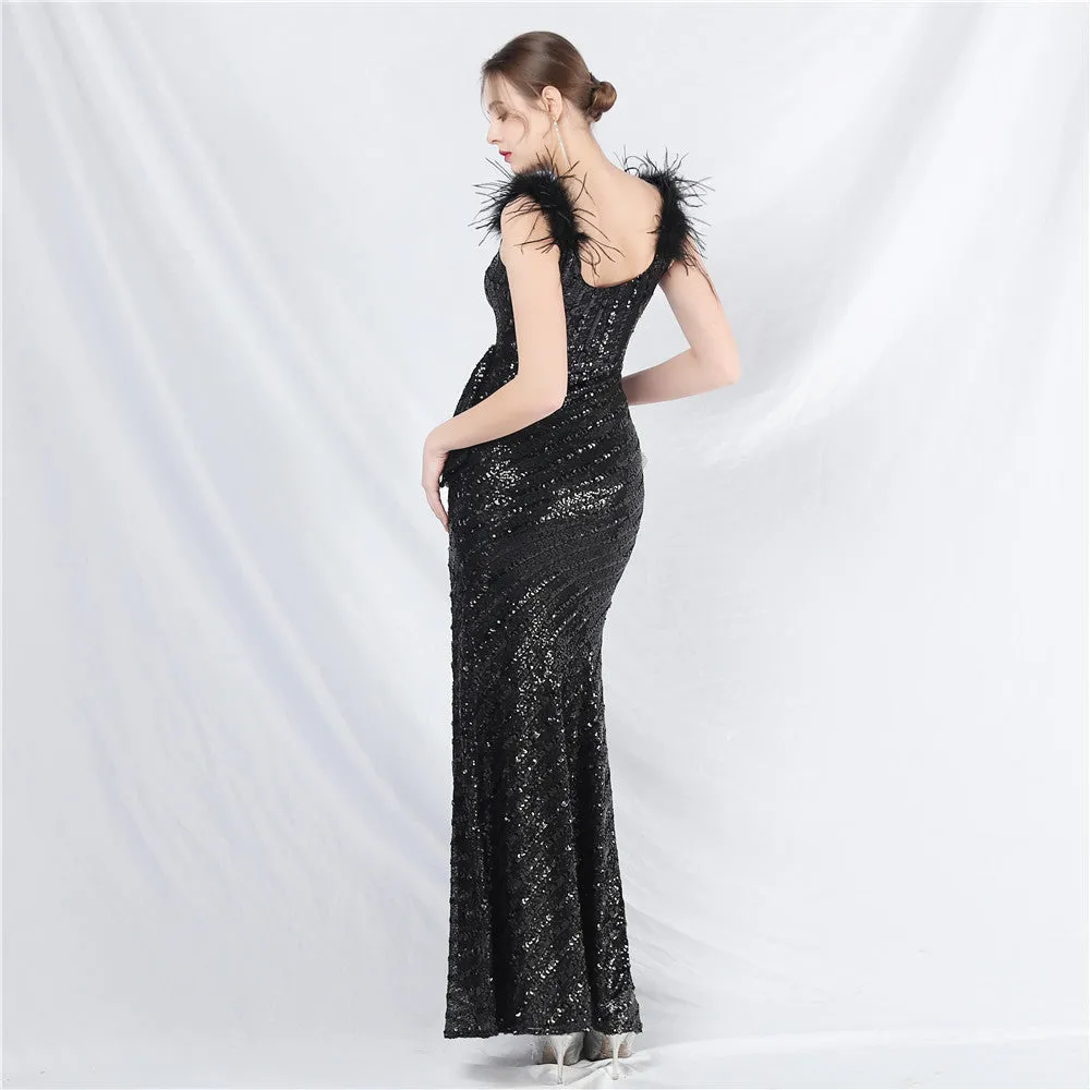 Pandora-31869-Side split dress