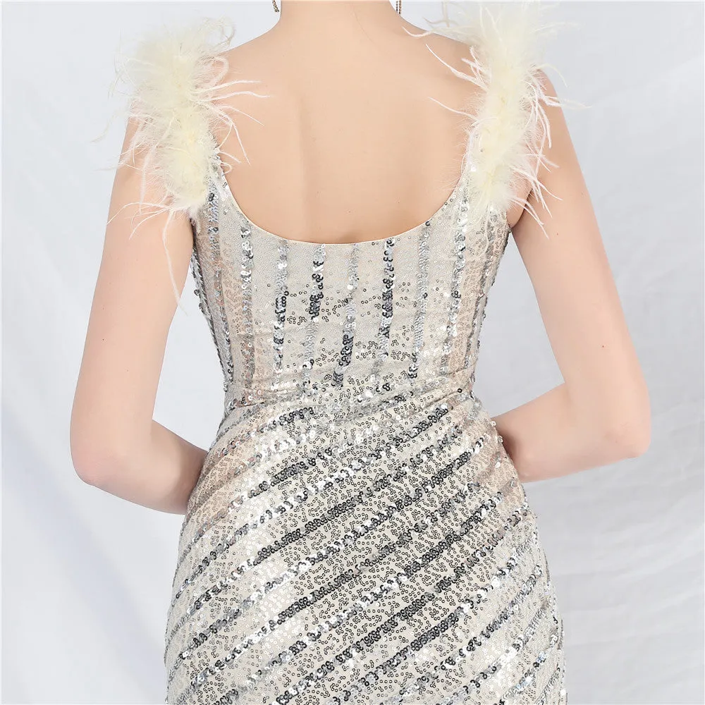 Pandora-31869-Side split dress