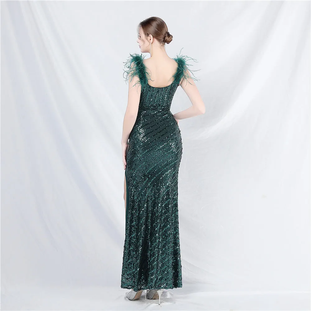 Pandora-31869-Side split dress