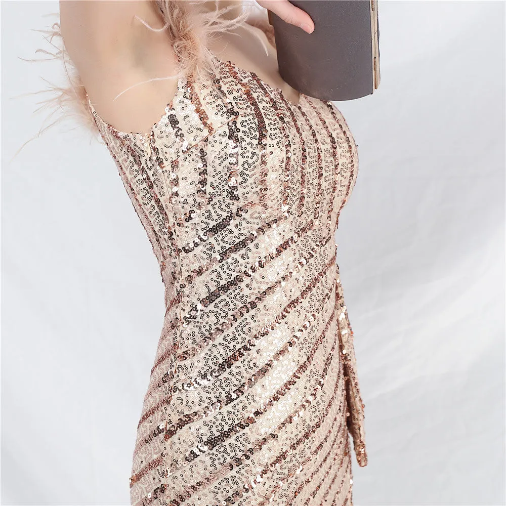 Pandora-31869-Side split dress