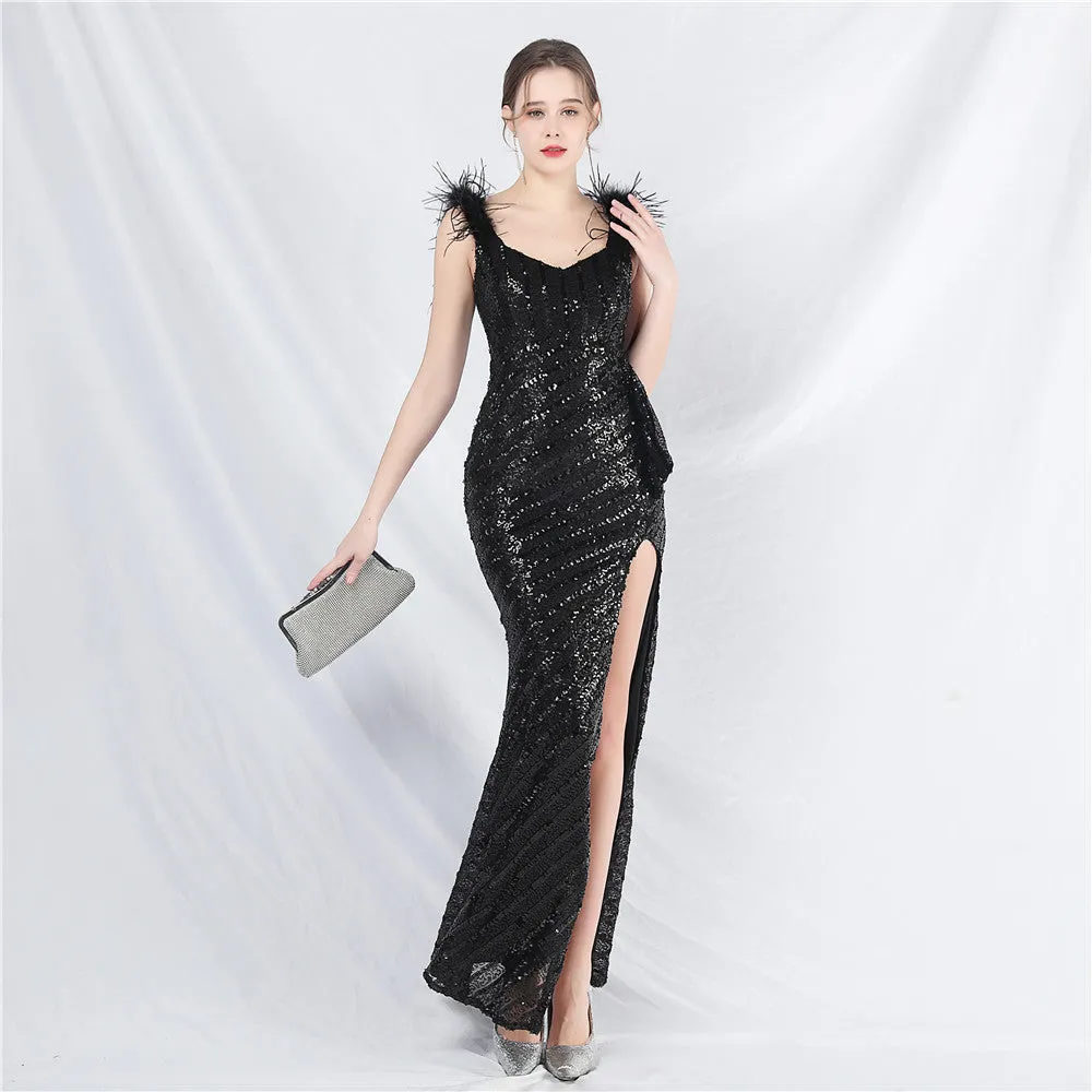 Pandora-31869-Side split dress