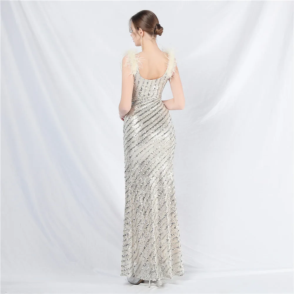 Pandora-31869-Side split dress