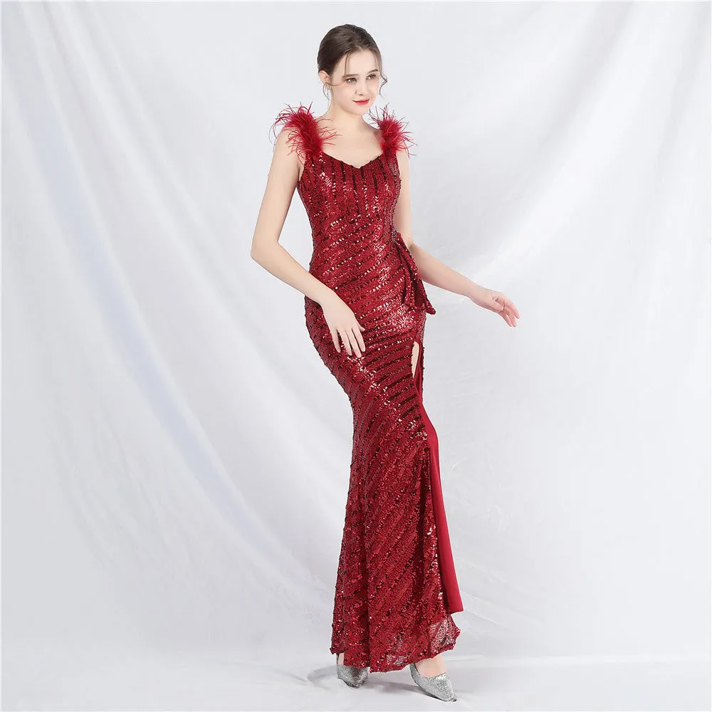 Pandora-31869-Side split dress
