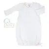 Paty Lap/Shoulder Gown for Newborn - White with Pink Trim