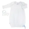 Paty Lap/Shoulder Gown for Newborn - White with Pink Trim