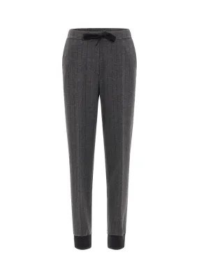 Pinstriped jogger - dark grey/black