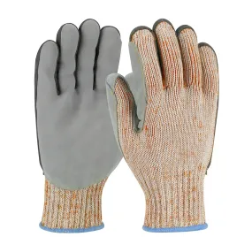 PIP 09-H550SLPV/XXL Seamless Knit HPPE Blended Glove with Split Cowhide Leather Palm and Aramid Stitching - Vend-Ready