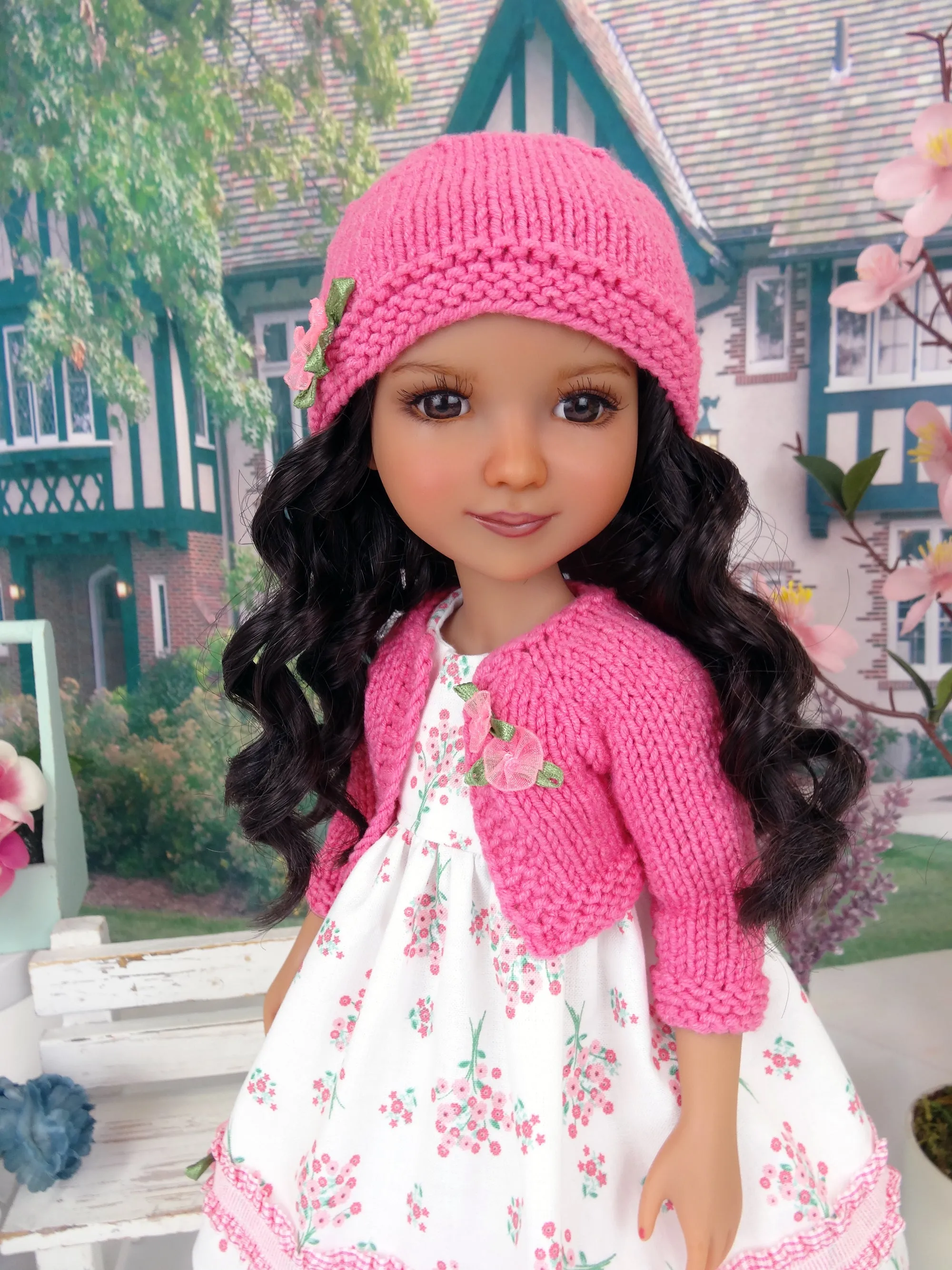 Pocket of Posies - dress and sweater with shoes for Ruby Red Fashion Friends doll