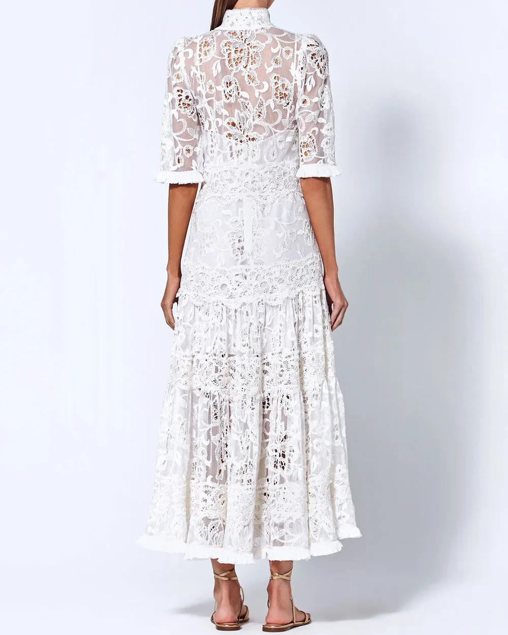 Porcelain Lace Maxime Midi Dress