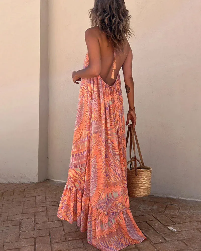 Printed slip dress