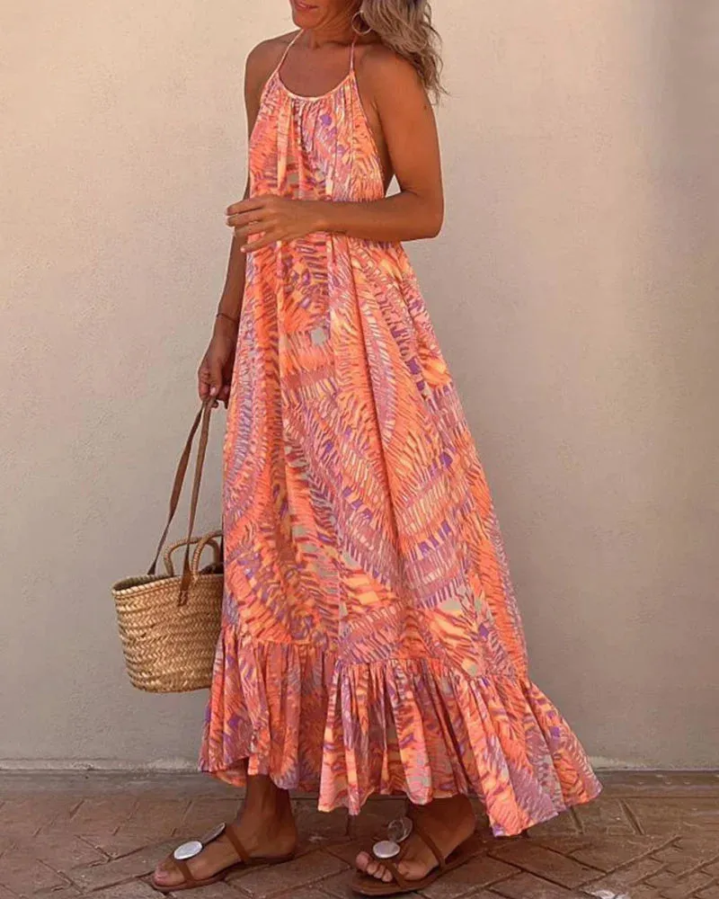 Printed slip dress