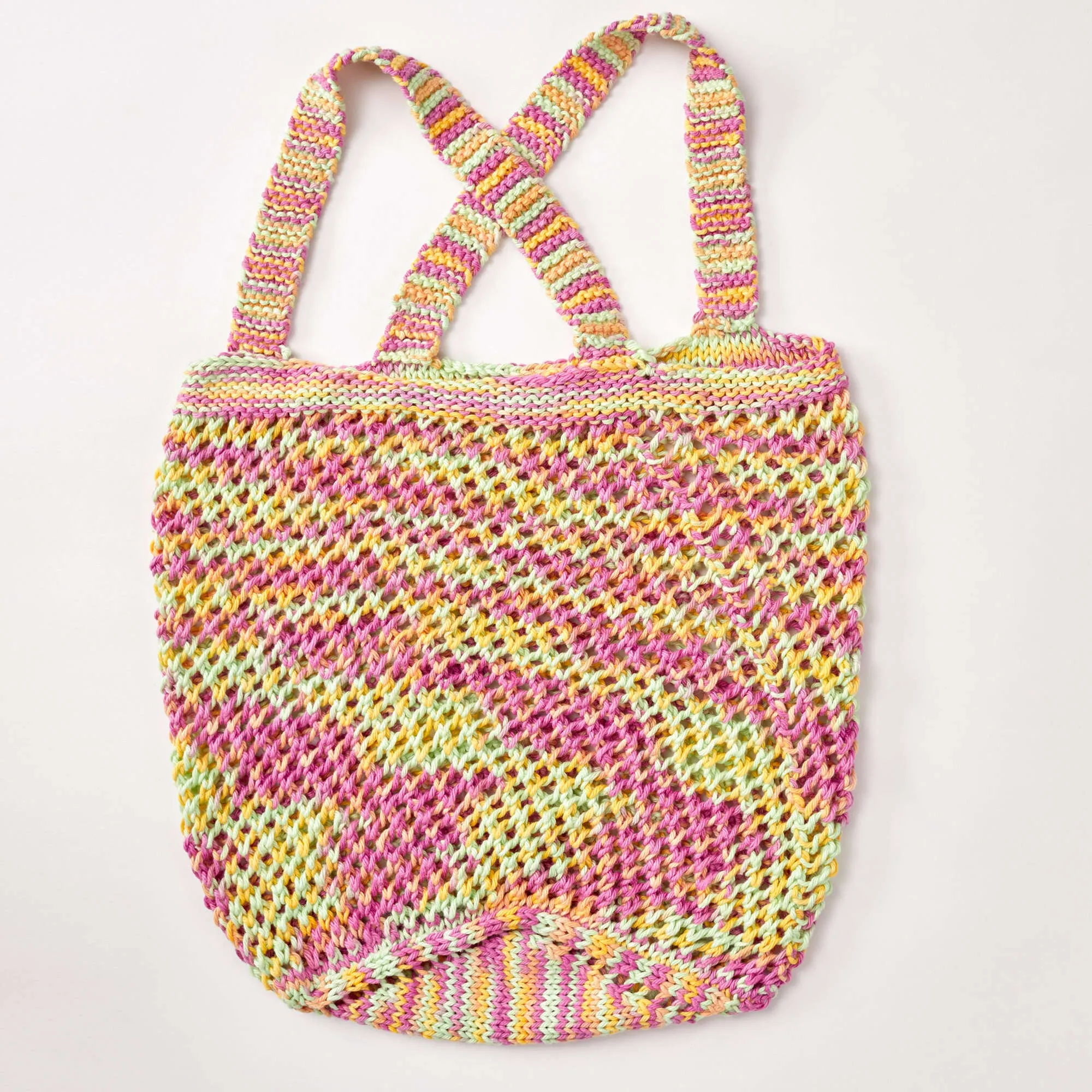 Red Heart Knit Expanding Market Bag