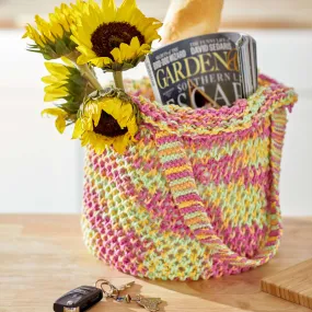 Red Heart Knit Expanding Market Bag